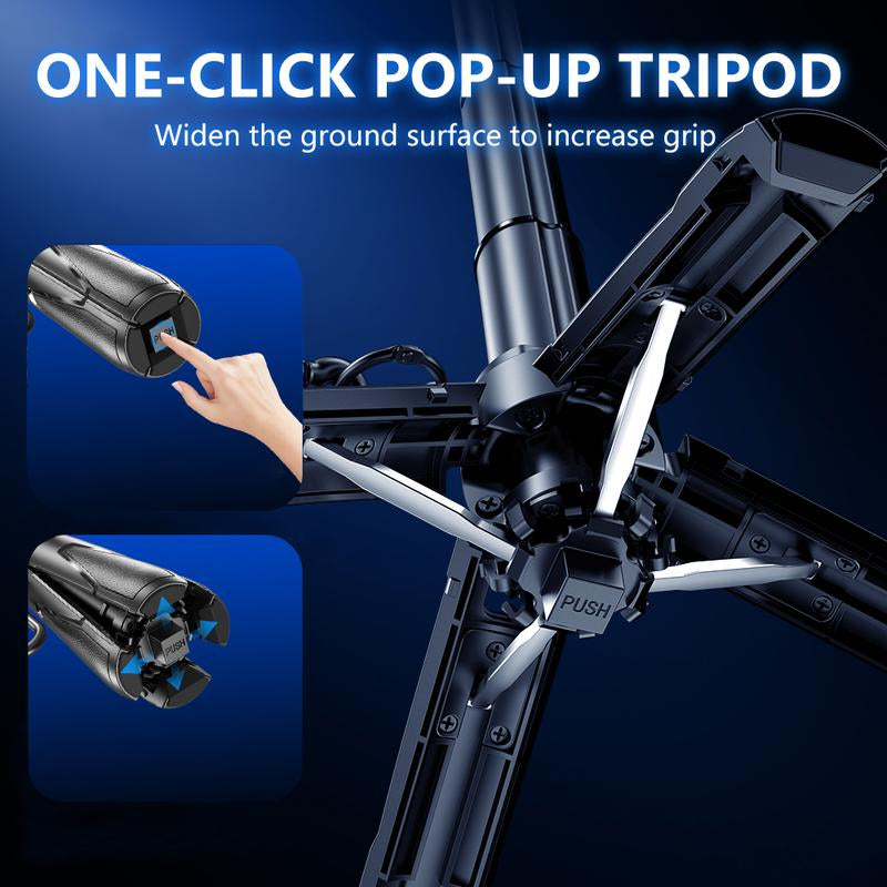 Mini Mobile Tripod Upgrade, Removable with Bluetooth Remote Control, Pocket-Sized Retractable Portable Pole Tripod, Suitable for Shooting Vlog, Selfie, Live Broadcast, Compatible with Smartphones and Cameras