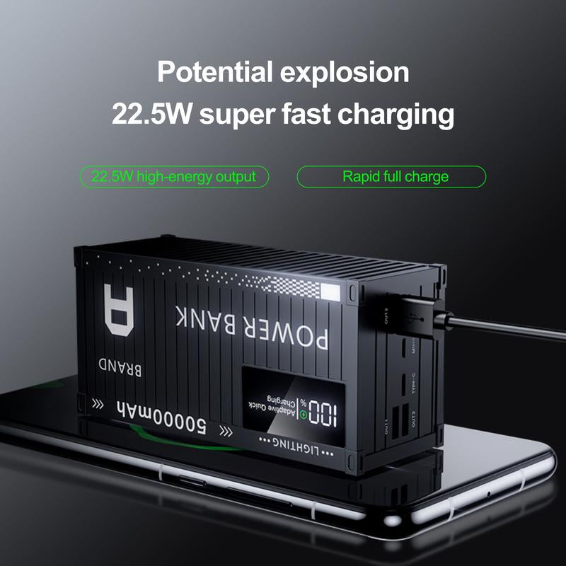 Portable Power Bank, Fast Charging 22.5W, Pd20W, USB Mobile Phone Charger, LED Display/Flash, Outdoor Emergency Power Reserve Battery Pack, Suitable for Iphone/Android Mobile Phones, Digital Electronic Devices, Holiday Gifts Smartphone Chargeable