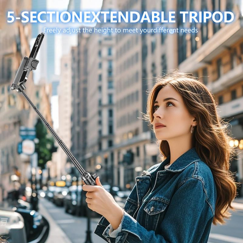 Mini Mobile Tripod Upgrade, Removable with Bluetooth Remote Control, Pocket-Sized Retractable Portable Pole Tripod, Suitable for Shooting Vlog, Selfie, Live Broadcast, Compatible with Smartphones and Cameras