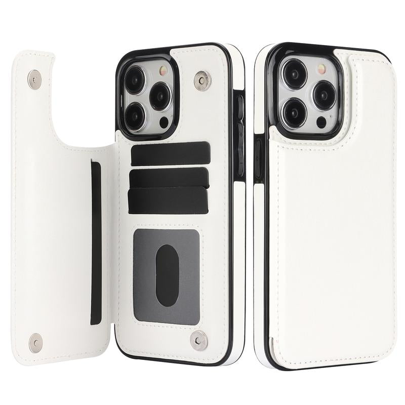For Iphone 16 15 14 13 12 Pro Max Wallet Case with Card Holder ,PU Leather Kickstand Card Slots Case Double Magnetic Clasp and Durable Shockproof Phone Cover Back Card Wallet,7Colors