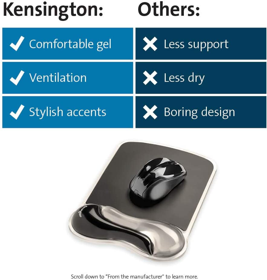 Duo Gel Mouse Pad with Wrist Rest - Gray (K62399US), Grey