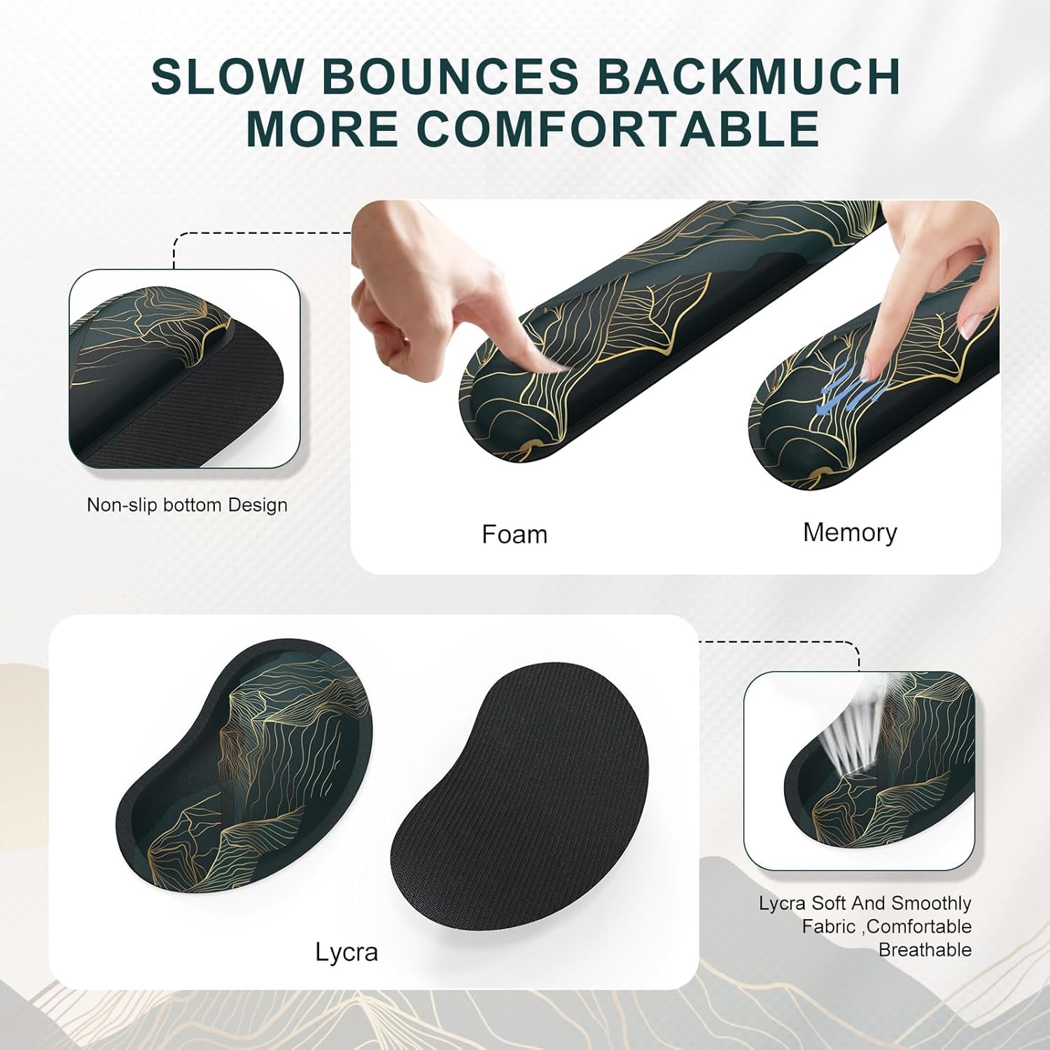 XXL Big Mouse Pad with Wrist Rest, 3In1 Large Mousepad + Keyboard Wrist Rest+Mouse Wrist Rest, Easy Typing Pain Relief Computer Mat(Cyan-Mountain)