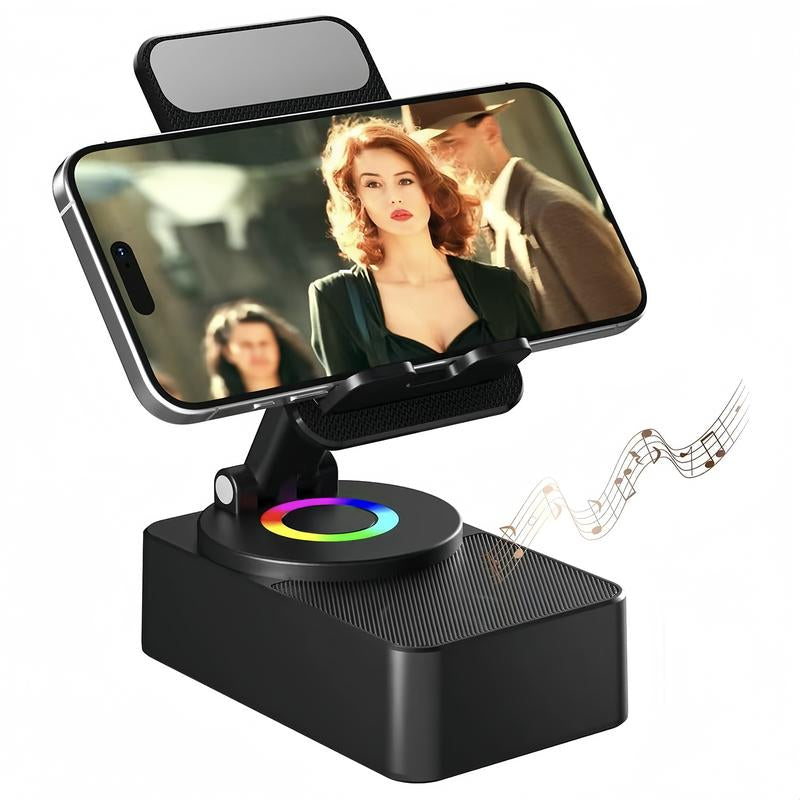 Wireless Audio Bluetooth Speaker with Power Bank, 5 in 1 Phone Holder Speaker, Emergency Charging, Bluetooth 5.0 FM HD Bassup Answer Calls for Kitchen Gym Outdoors Travel Party
