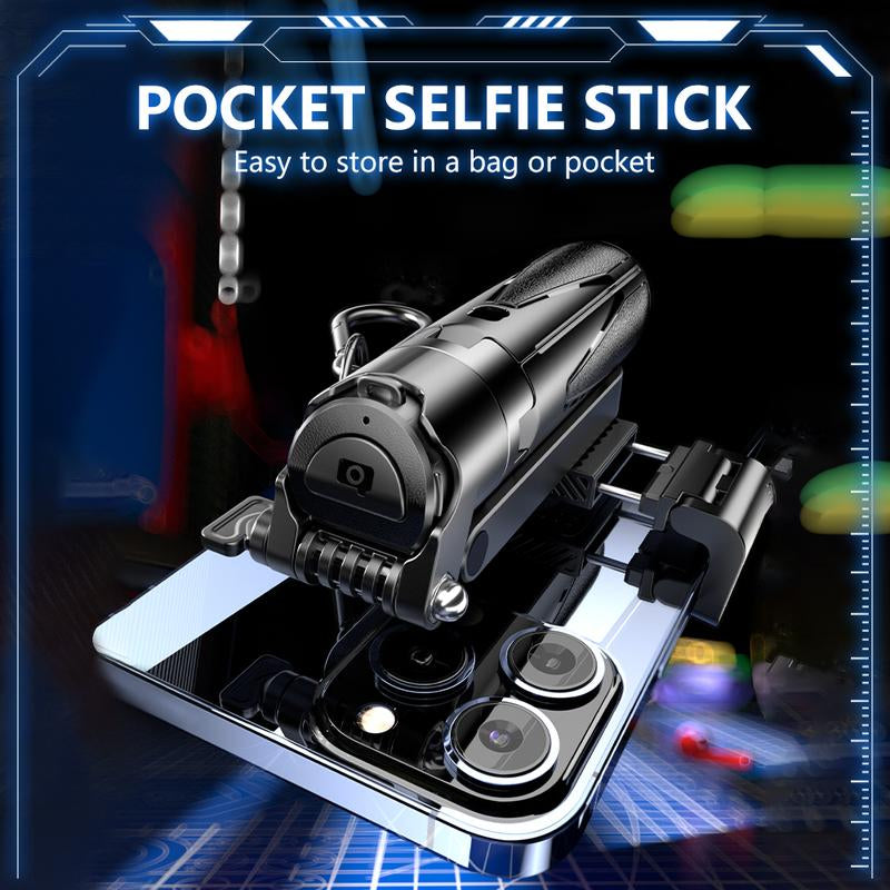 Mini Mobile Tripod Upgrade, Removable with Bluetooth Remote Control, Pocket-Sized Retractable Portable Pole Tripod, Suitable for Shooting Vlog, Selfie, Live Broadcast, Compatible with Smartphones and Cameras