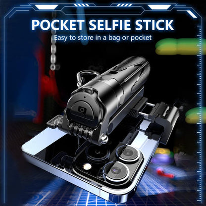 Mini Mobile Tripod Upgrade, Removable with Bluetooth Remote Control, Pocket-Sized Retractable Portable Pole Tripod, Suitable for Shooting Vlog, Selfie, Live Broadcast, Compatible with Smartphones and Cameras