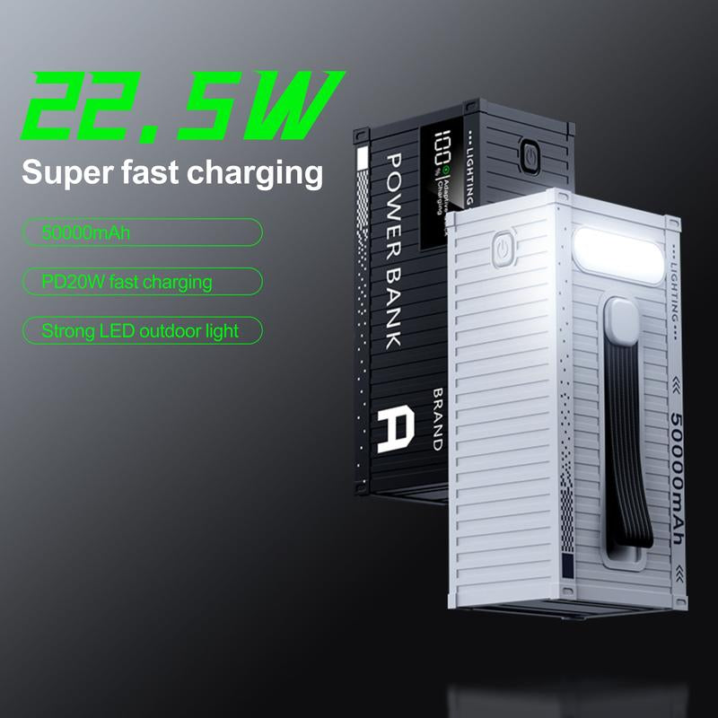 Portable Power Bank, Fast Charging 22.5W, Pd20W, USB Mobile Phone Charger, LED Display/Flash, Outdoor Emergency Power Reserve Battery Pack, Suitable for Iphone/Android Mobile Phones, Digital Electronic Devices, Holiday Gifts Smartphone Chargeable
