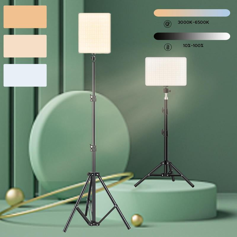 LED Video Light, Adjustable Brightness Shooting Fill Light with Tripod Stand, USB Powered Fill Light for Video Recording Live Streaming Make up Vlogging
