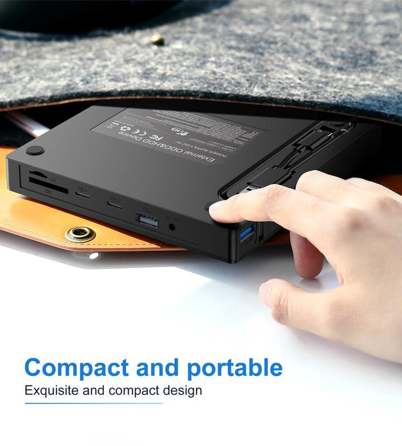 DVD Player, Plug and Play CD-ROM Drive for PC & Laptop, High-Speed 8 in 1 USB 3.0 CD/DVD Burner, Compatible with Mac, Windows 11/10/8/7 Portable