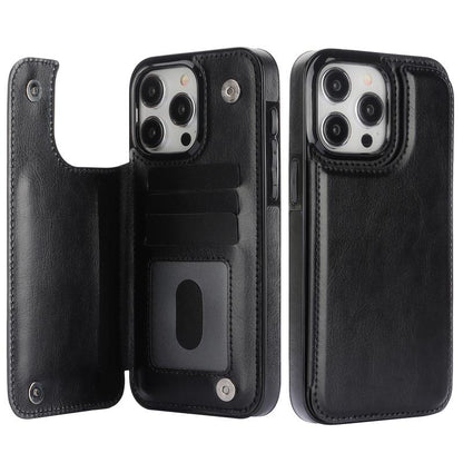 For Iphone 16 15 14 13 12 Pro Max Wallet Case with Card Holder ,PU Leather Kickstand Card Slots Case Double Magnetic Clasp and Durable Shockproof Phone Cover Back Card Wallet,7Colors