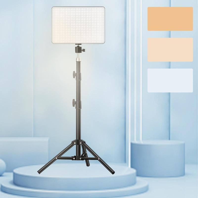 LED Video Light, Adjustable Brightness Shooting Fill Light with Tripod Stand, USB Powered Fill Light for Video Recording Live Streaming Make up Vlogging